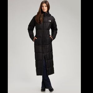 The North Face Black Long Puffer Coat 700 Down Fill